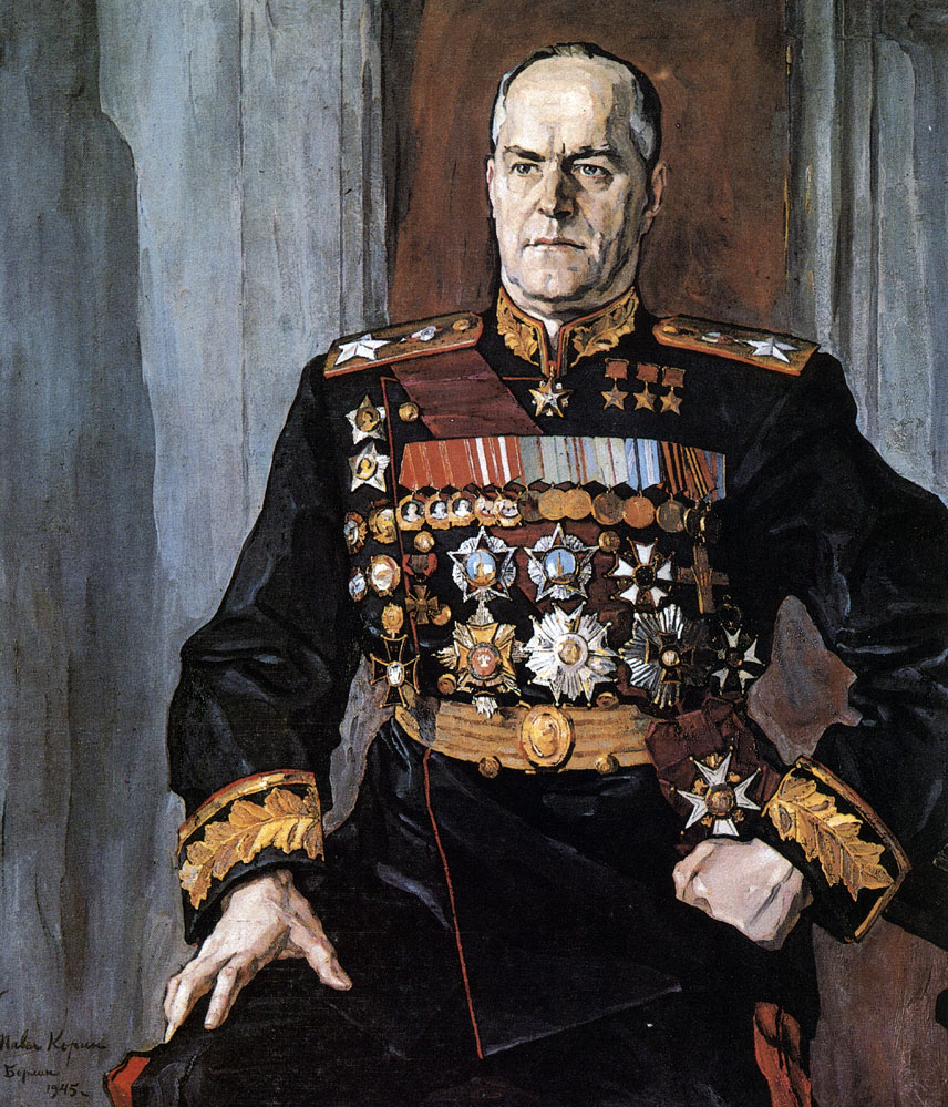 Portrait of Marshal of the Soviet Union G.K.Zhukov, a holder of two Orders of Victory. (Artist P.O. Korin)