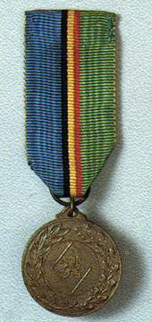 Foreign decorations of the Resistance awarded to Soviet citizens: the medal 'To Participant in the Resistance' (Belgium)