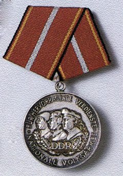 Medal 'For Conspicuous Services to the National People's Army'. German Democratic Republic