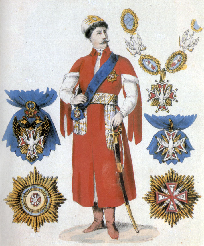 Знаки и орденская одежда польского Ордена Белого орла. XVIII в.